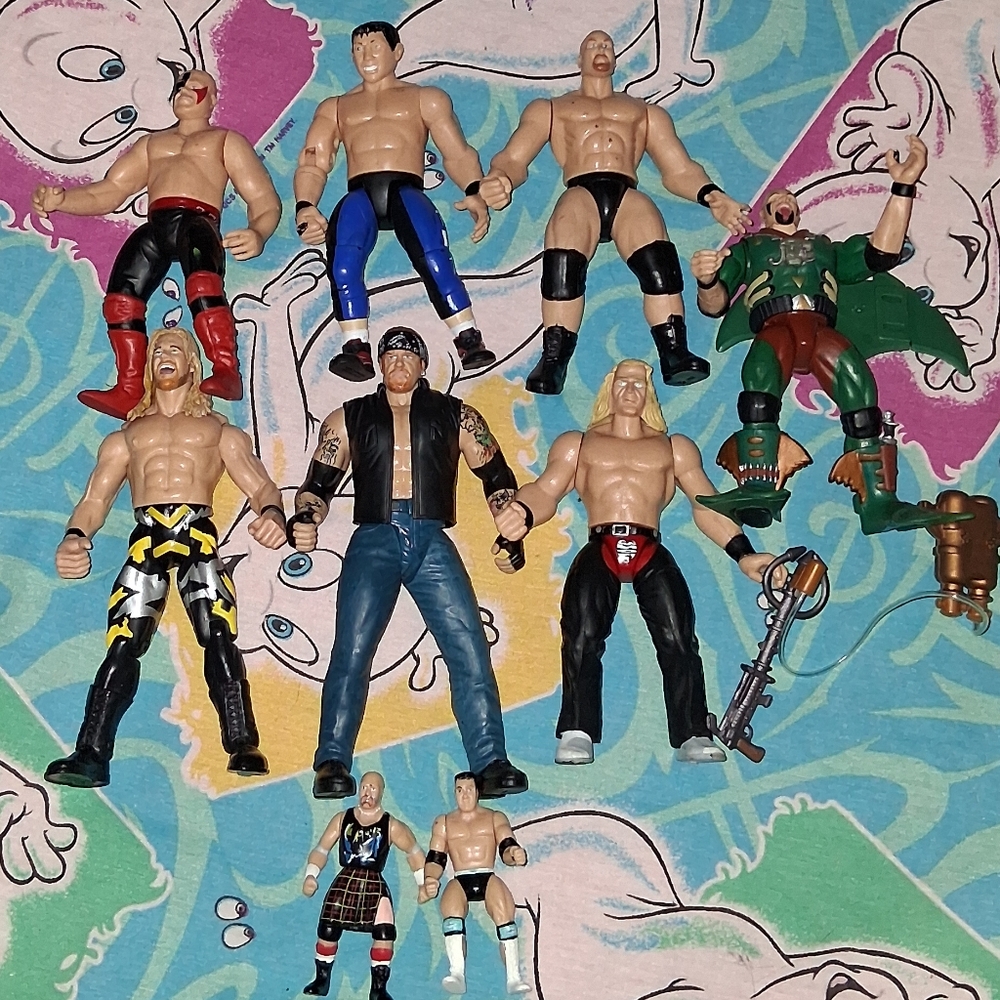 WWF Vintage Figure Bundle Toy Lot WWE Wrestling Stone Cold Undertaker Jericho